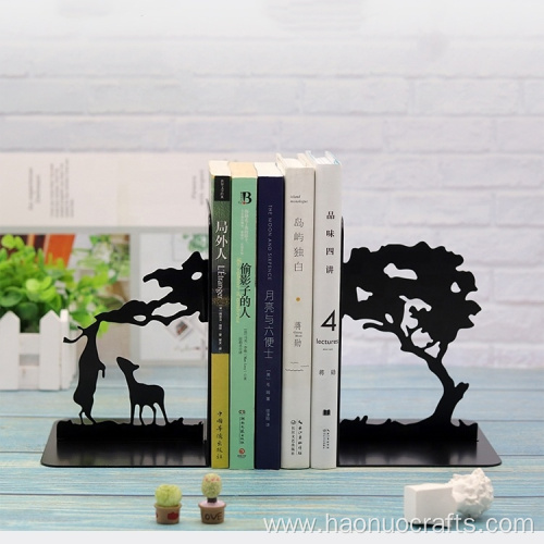 Creative home desktop bookcase study office iron bookend